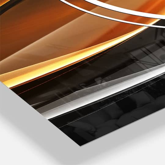 Designart Gold Silver Inward Lines Modern 3 Panel Wall Clock